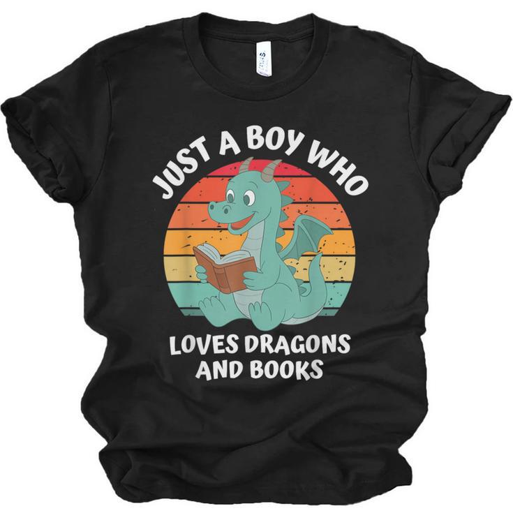 Just A Boy Who Loves Dragons And Books Kids Toddler Baby 5T Unisex Jersey T-Shirt