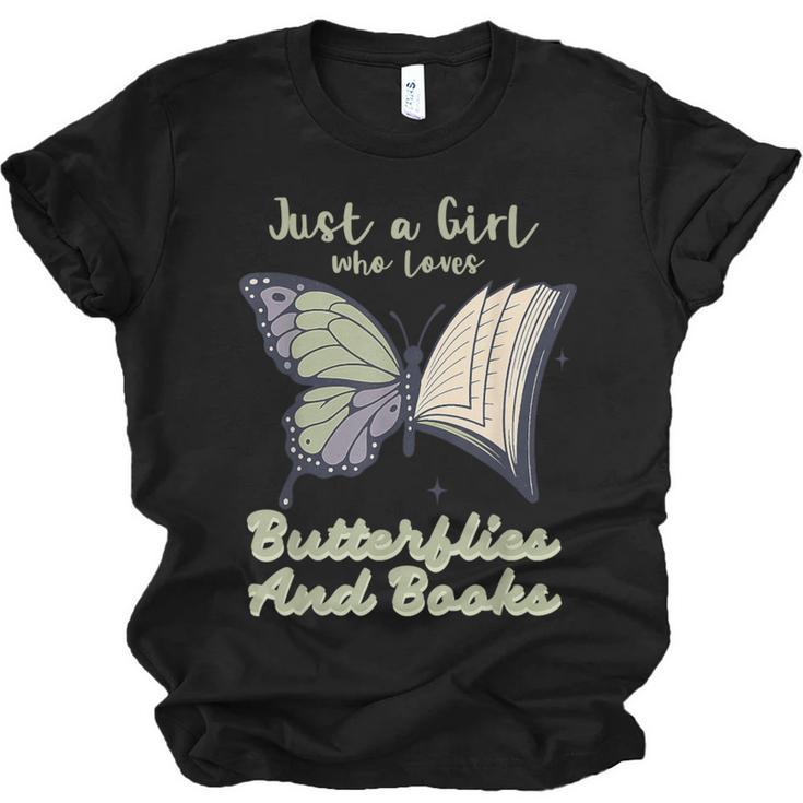 Just a Girl Who Loves Butterflies And Books Butterfly Unisex Jersey T-Shirt