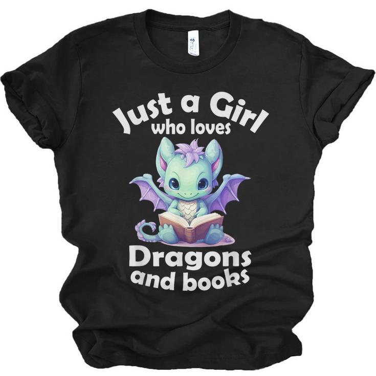 Just a Girl Who Loves Dragons And Books Dragon For Kids Unisex Jersey T-Shirt