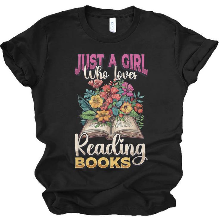 Just A Girl Who Loves Reading Books Unisex Jersey T-Shirt