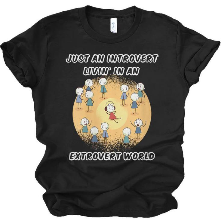 Just An Introvert Living In An Extrovert World Stickmen Unisex Jersey T-Shirt