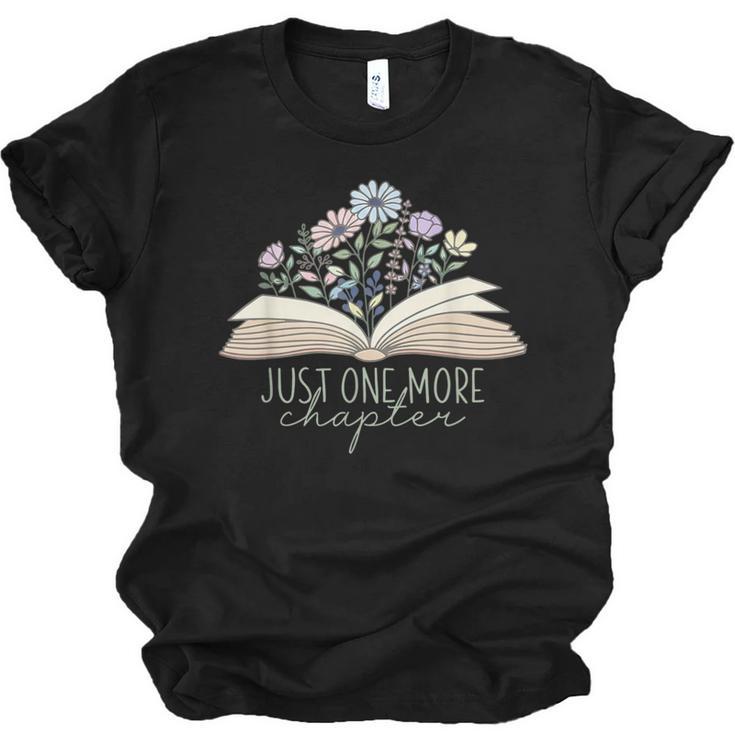 Just One More Chapter Floral Book Wildflower Aesthetic Art Unisex Jersey T-Shirt