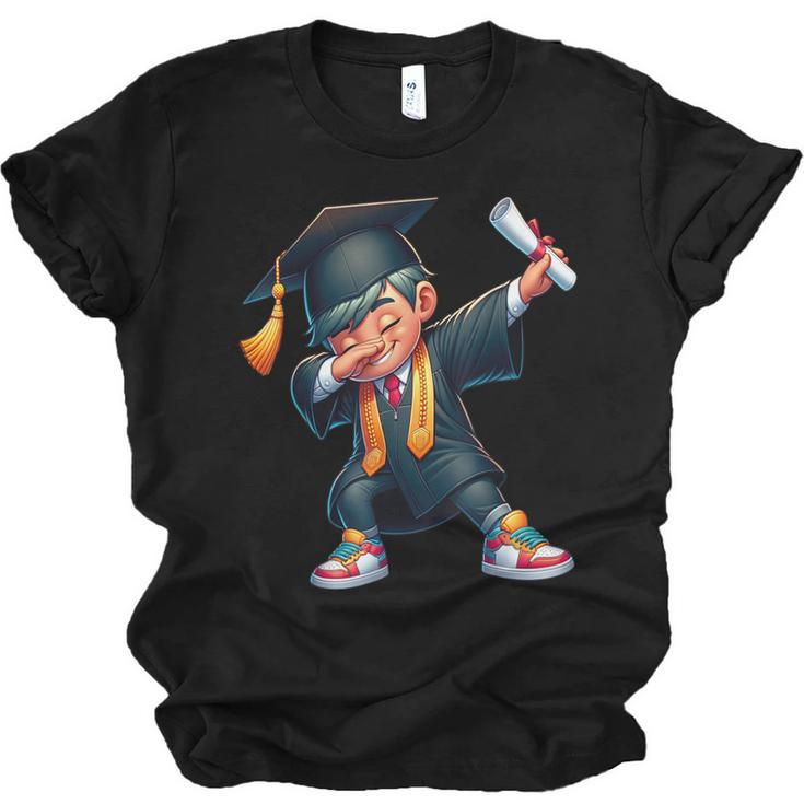 Kids Boys Grad Dabbing Graduation Class Of 2025 Unisex Jersey T-Shirt