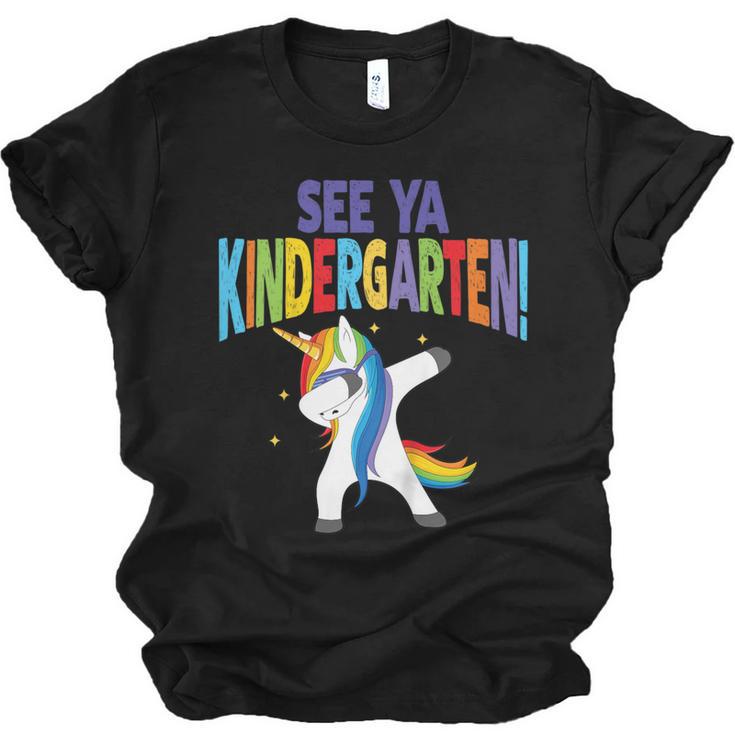 Kids Dabbing Unicorn Kindergarten Graduation See Ya Unisex Jersey T-Shirt