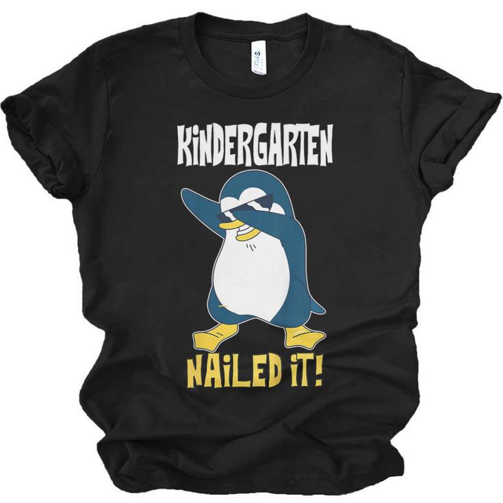 Kids Kindergarten Dabbing Penguin Nailed It Graduation Class 2021 Unisex Jersey T-Shirt