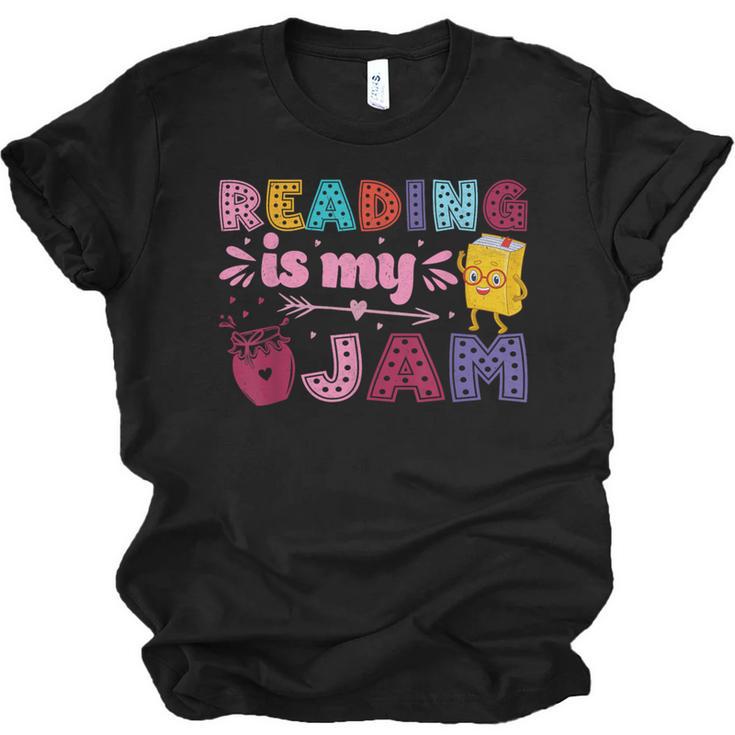 Kids Reading Book Lover Reading Is My Jam Unisex Jersey T-Shirt