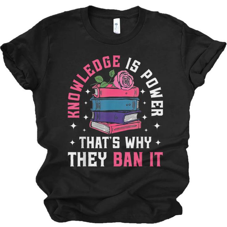 Knowledge Is Power Book Club Librarian Read Banned Books Unisex Jersey T-Shirt