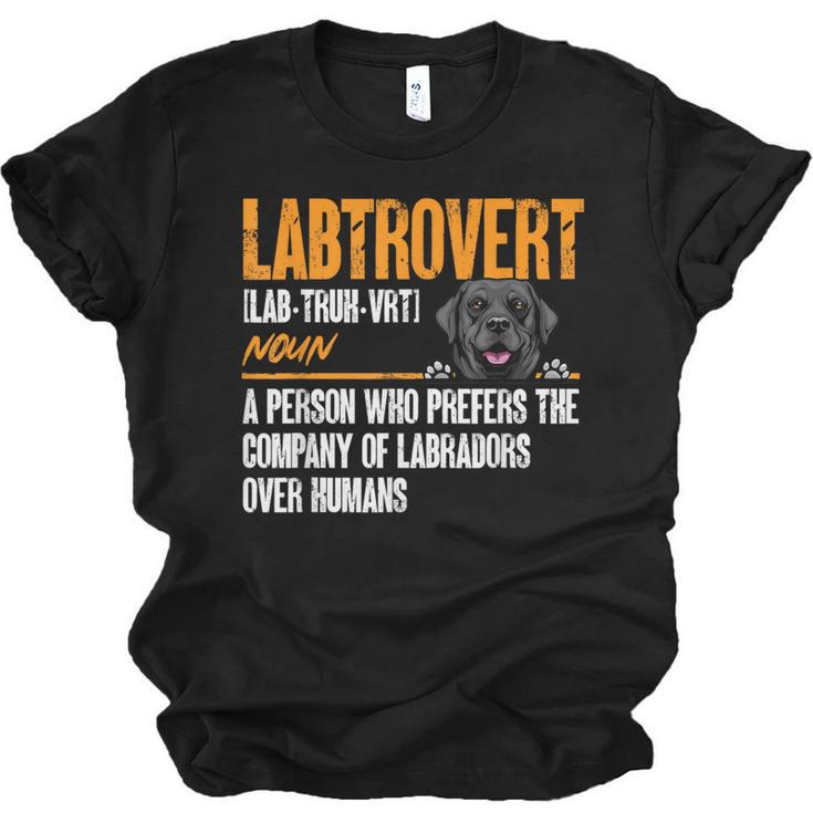 Labrador Retriever Labtrovert Definition Introvert Labrador Unisex Jersey T-Shirt