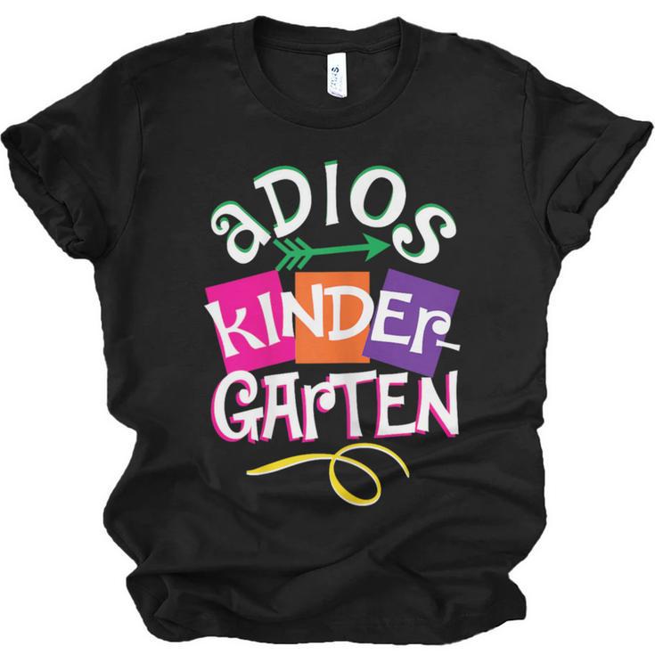 Last Day Of School Adios Kindergarten Graduation Kids Girls Unisex Jersey T-Shirt