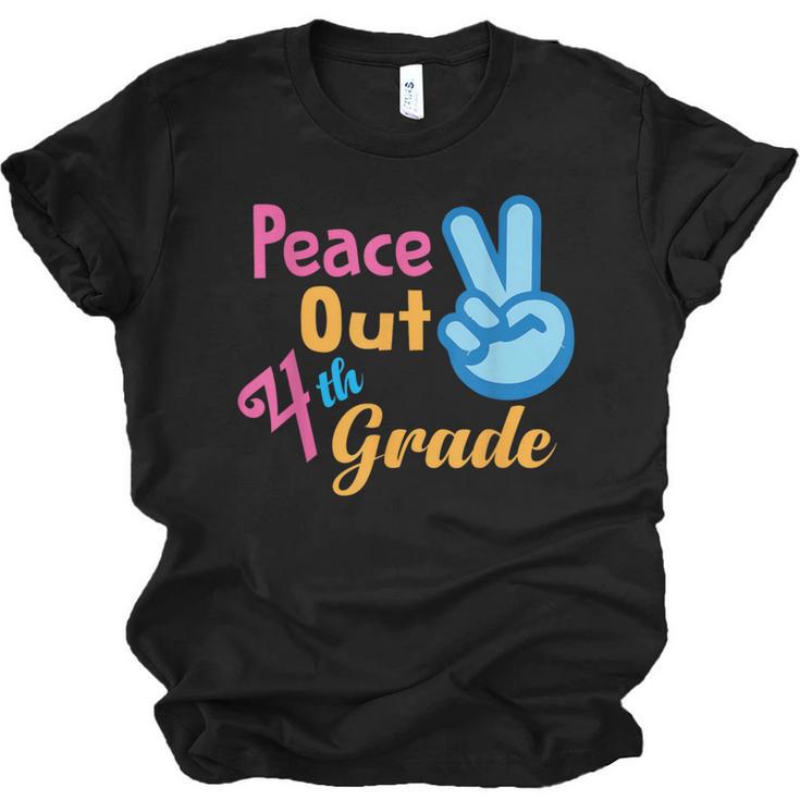 Last Day Of School Peace Out Grade 4 Graduation Kids Unisex Jersey T-Shirt