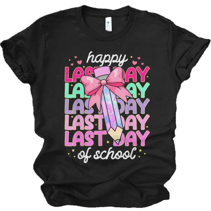 Last Day Of School Shirt Coquette Bow School Graduation Unisex Jersey T-Shirt