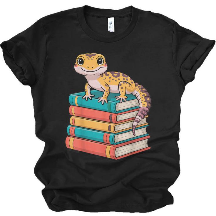 Leopard Gecko Book Lover Reading Unisex Jersey T-Shirt