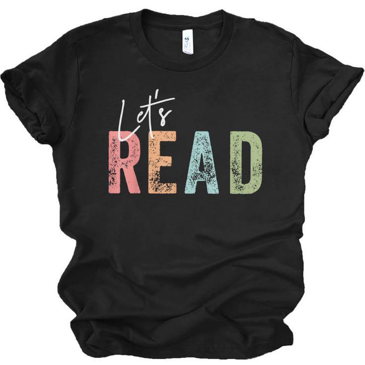 Let's Read Book Nerd Reading Book Lover Librarian Teacher Unisex Jersey T-Shirt