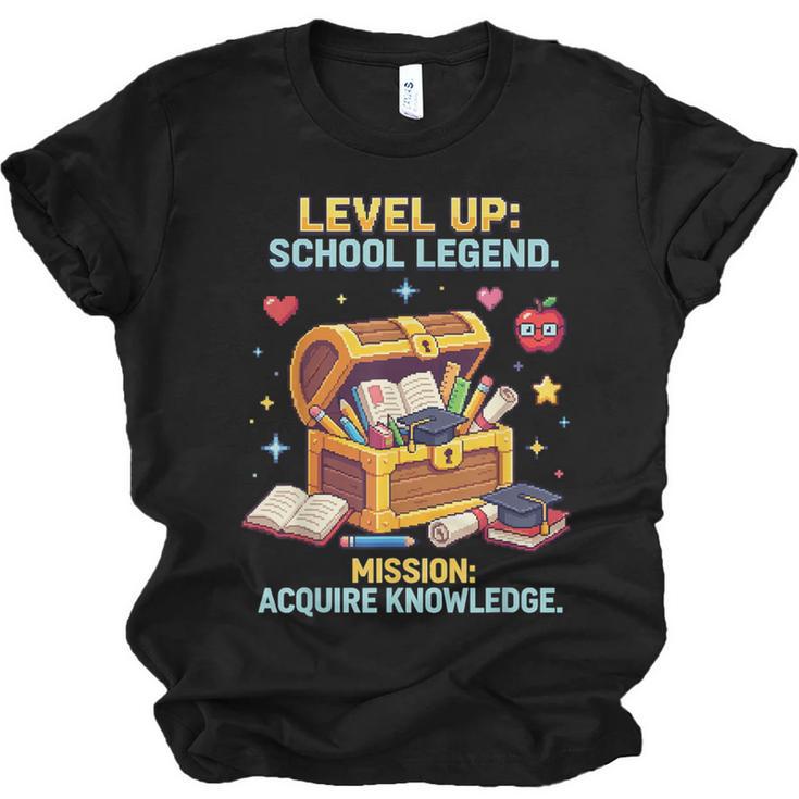 Level Up School Legend Video Game Pixel Art Graduation Unisex Jersey T-Shirt