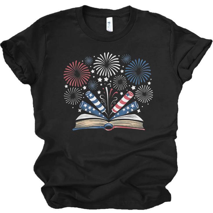 Librarian 4th July Book Lover Bookworm Patriotic Books Unisex Jersey T-Shirt