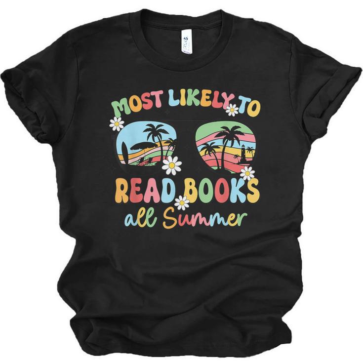 Most Likely To Read Books All Summer Book Lovers Unisex Jersey T-Shirt