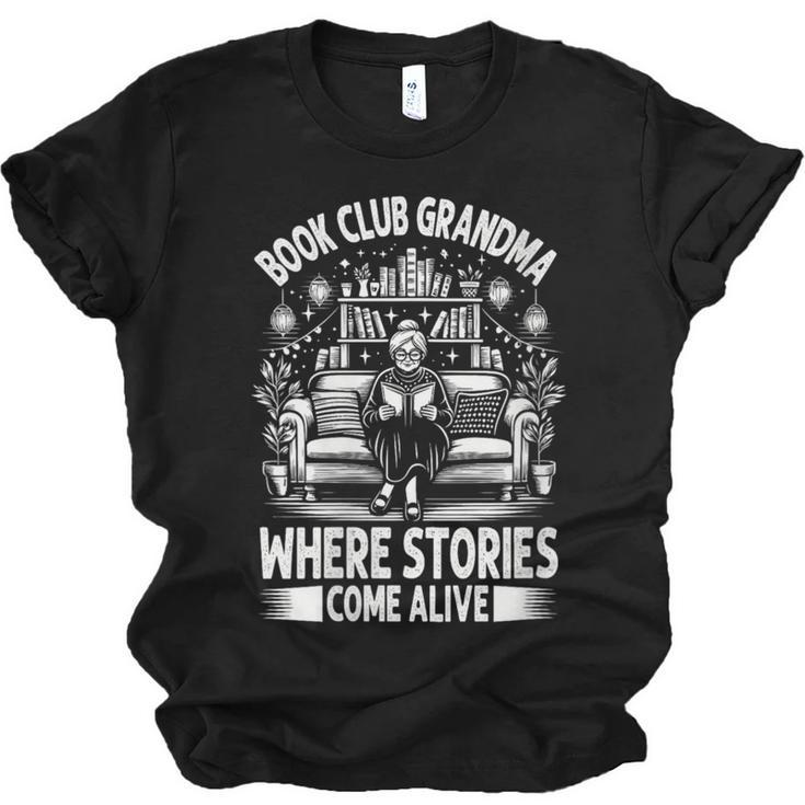 Literary Grandma Reading Club Book Lover Story Enthusiast Unisex Jersey T-Shirt