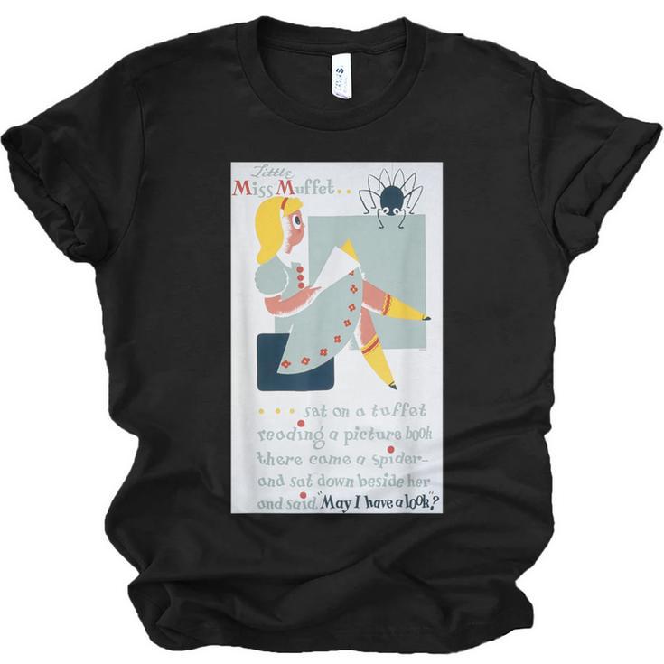 Little Miss Muffet Reading a Picture Book Unisex Jersey T-Shirt