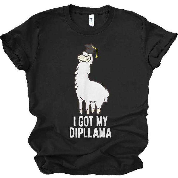 LLama Graduation I Got My Dipllama Cute Llama Unisex Jersey T-Shirt