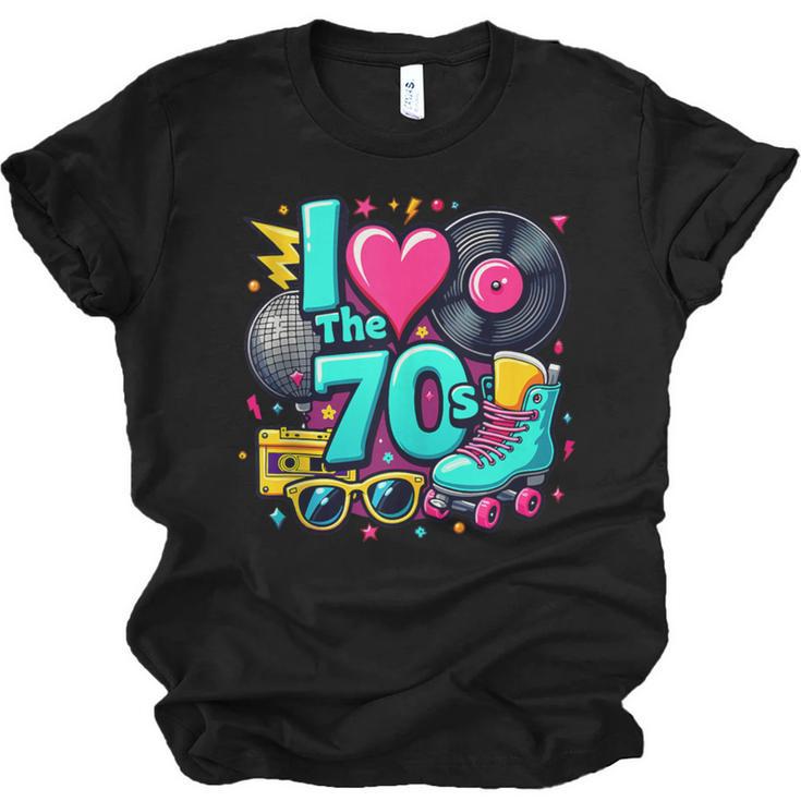 I Love The 70s Vintage Cassette Roller Vinyl Nostalgia 70s Unisex Jersey T-Shirt