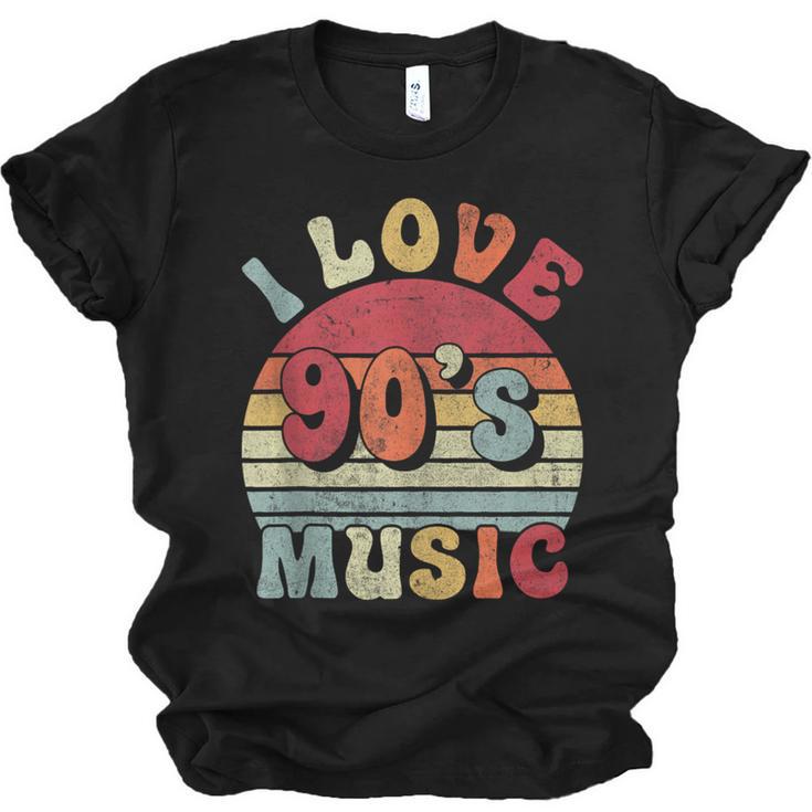I Love 90's Music Retro Style Nostalgia Cassette 1990s Party Unisex Jersey T-Shirt