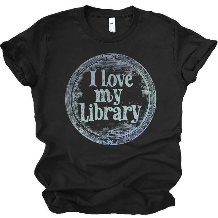 I Love My Library Medallion For Book Lover Reader Librarian Unisex Jersey T-Shirt