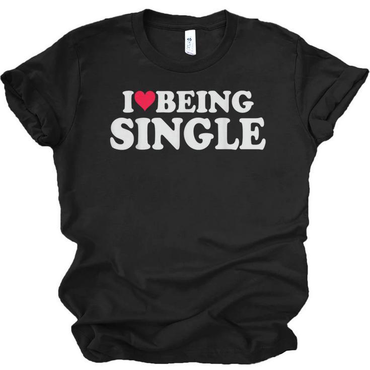 I Love Being Single Red Heart Anxious & Introvert Girl Club Unisex Jersey T-Shirt