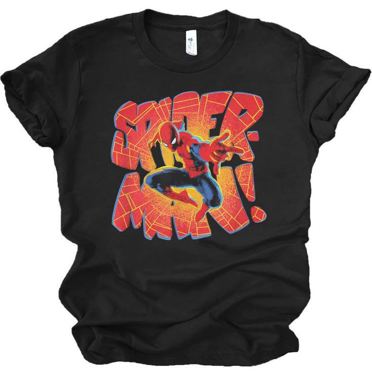 Marvel Spider-Man Peter Parker Comic Book Letter Logo Unisex Jersey T-Shirt