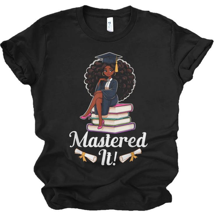 Mastered It Black Girl Masters Degree Graduation Black Queen Unisex Jersey T-Shirt