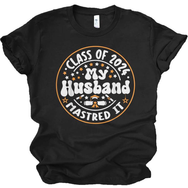Master's Degree Graduation My Husband Mastered It 2024 Unisex Jersey T-Shirt