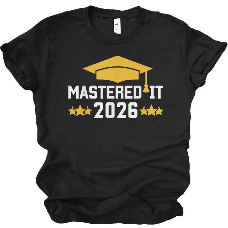 Masters Degree Graduation Mastered It Class Of 2026 Graduate Unisex Jersey T-Shirt