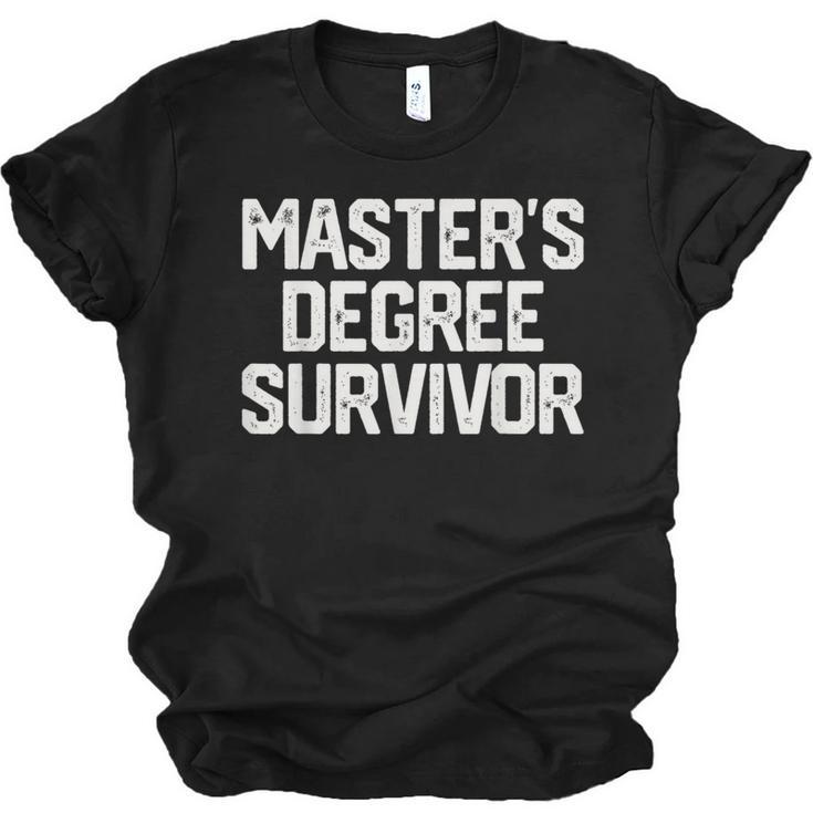 MASTER'S DEGREE SURVIVOR Graduation Grad Shirt College Unisex Jersey T-Shirt