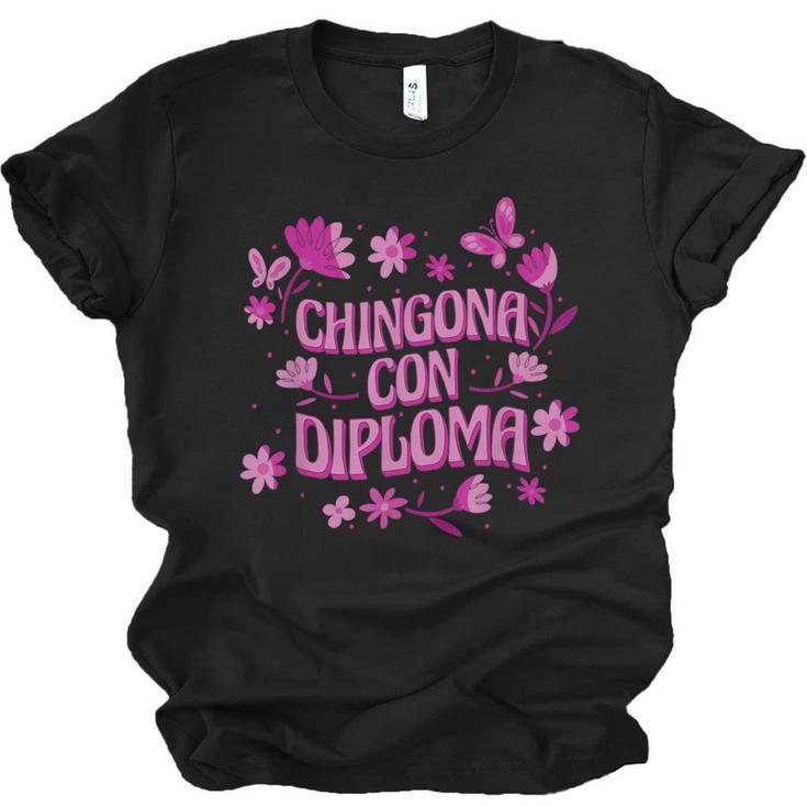 Masters Graduation Educated Latina Chingona Con Diploma Unisex Jersey T-Shirt