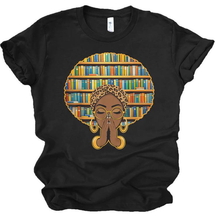 Melanin Afro Women Girl Book Librarian History African Unisex Jersey T-Shirt
