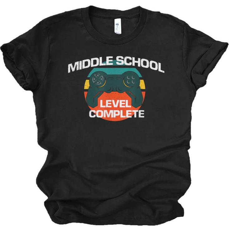 Middle School Graduation Gaming Vintage Level Complete Unisex Jersey T-Shirt