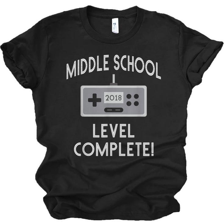 Middle School Graduation Shirt Level Complete Video Gamer Unisex Jersey T-Shirt