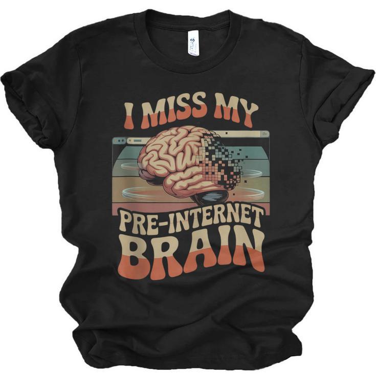 I Miss My Pre-Internet Brain Digital Nostalgia Retro Unisex Jersey T-Shirt