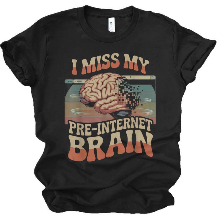 I Miss My Pre-Internet Brain Digital Nostalgia Retro Unisex Jersey T-Shirt