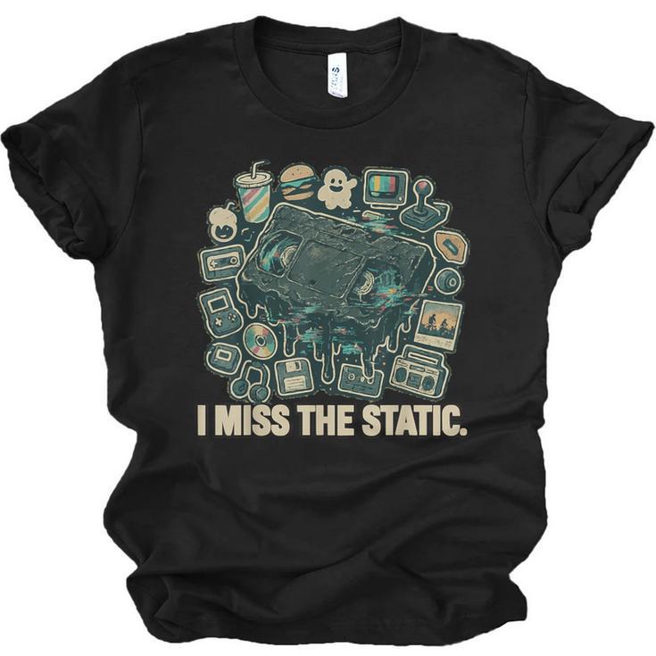 I Miss The Static Retro VHS Nostalgia Art Unisex Jersey T-Shirt