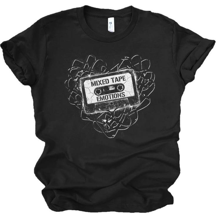Mixed Tape Emotions Music Lover Nostalgia Quote Unisex Jersey T-Shirt