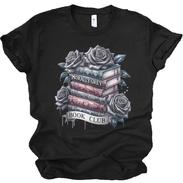 Morally Grey Book Club Floral Book Lover Graphic Unisex Jersey T-Shirt