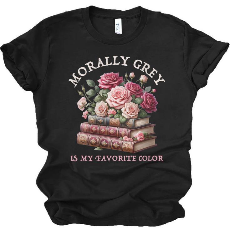 Morally Grey Book Lovers Dark Romance Reader Favorite Color Unisex Jersey T-Shirt