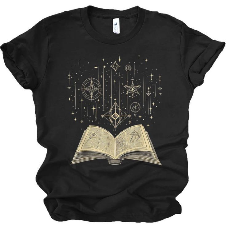 Mystic Astral Lunar Celestial Witch Spell Book Unisex Jersey T-Shirt