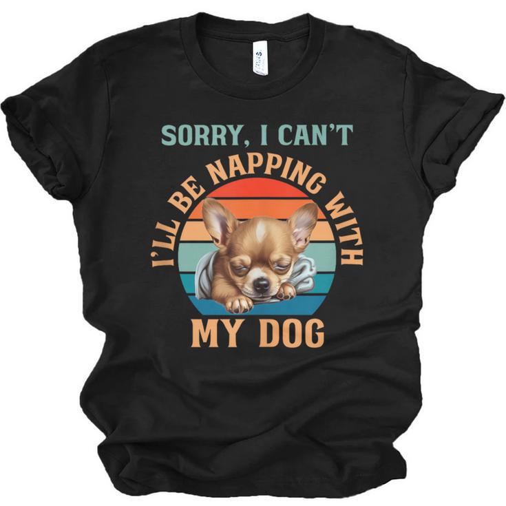 Napping Chihuahua Dog Breed Sleeping Pet Pup Introvert Unisex Jersey T-Shirt