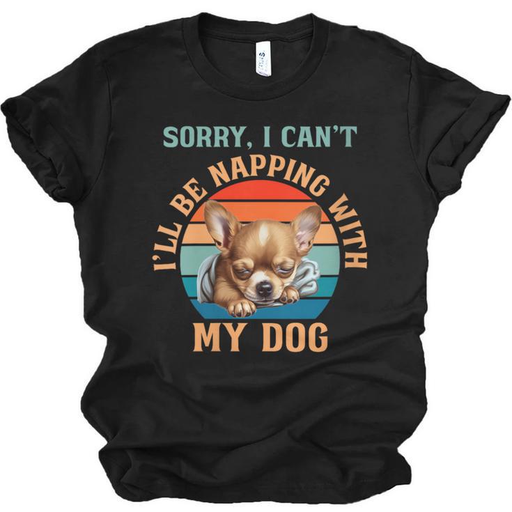 Napping Chihuahua Dog Breed Sleeping Pet Pup Introvert Unisex Jersey T-Shirt