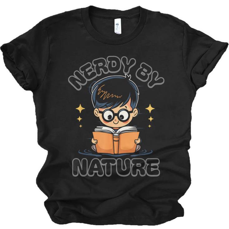 Nerdy By Nature Chibi Cute Book Lover Unisex Jersey T-Shirt