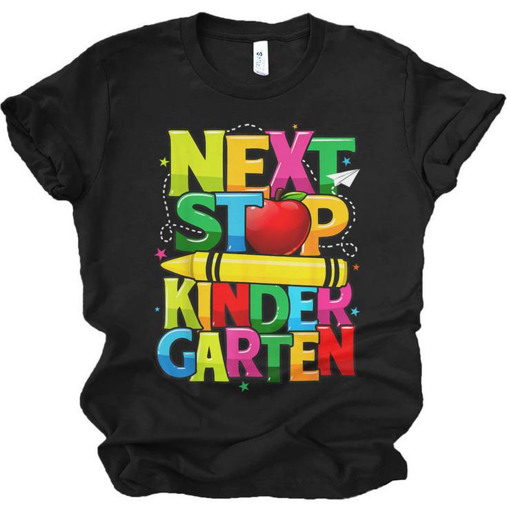 Next Stop Kindergarten Preschool Graduation 2023 Boys Girls Unisex Jersey T-Shirt