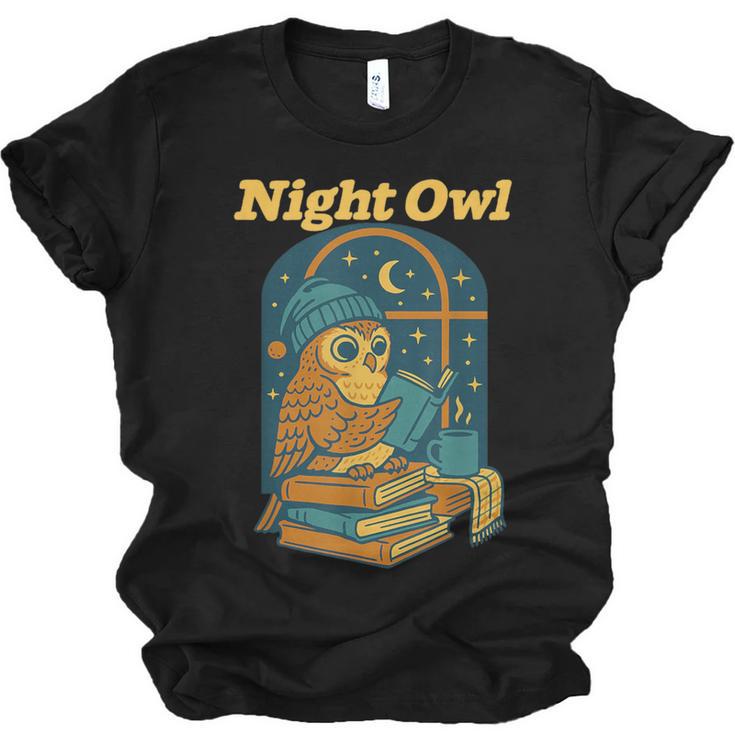 Night Owl Cozy Reading Tea Coffee Lover Bookworm Cute Unisex Jersey T-Shirt