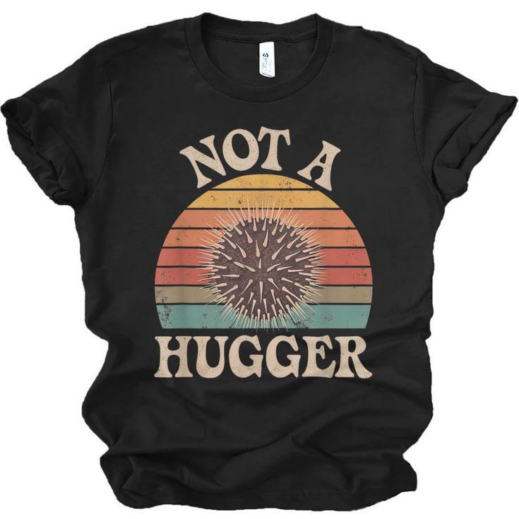 Not A Hugger Retro Sea Urchin Sarcastic Introvert Unisex Jersey T-Shirt
