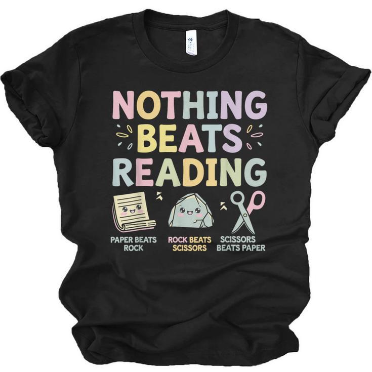 Nothing Beats Reading Book Librarian Across America Kids Unisex Jersey T-Shirt